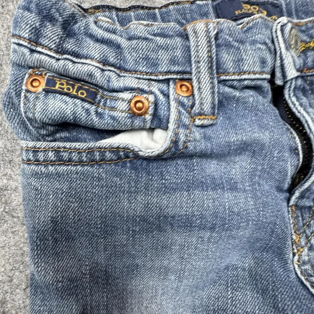 Polo Ralph Lauren Jeans Youth 6 Blue Eldridge Skinny Adjustable Waist Denim